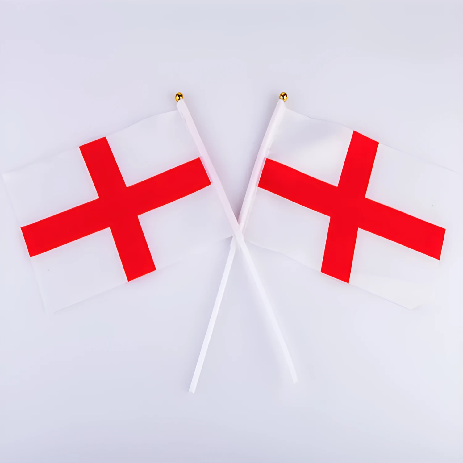 Poland national hand signal flag on a hand crank, showing red and white design, measuring 14cm by 21cm.