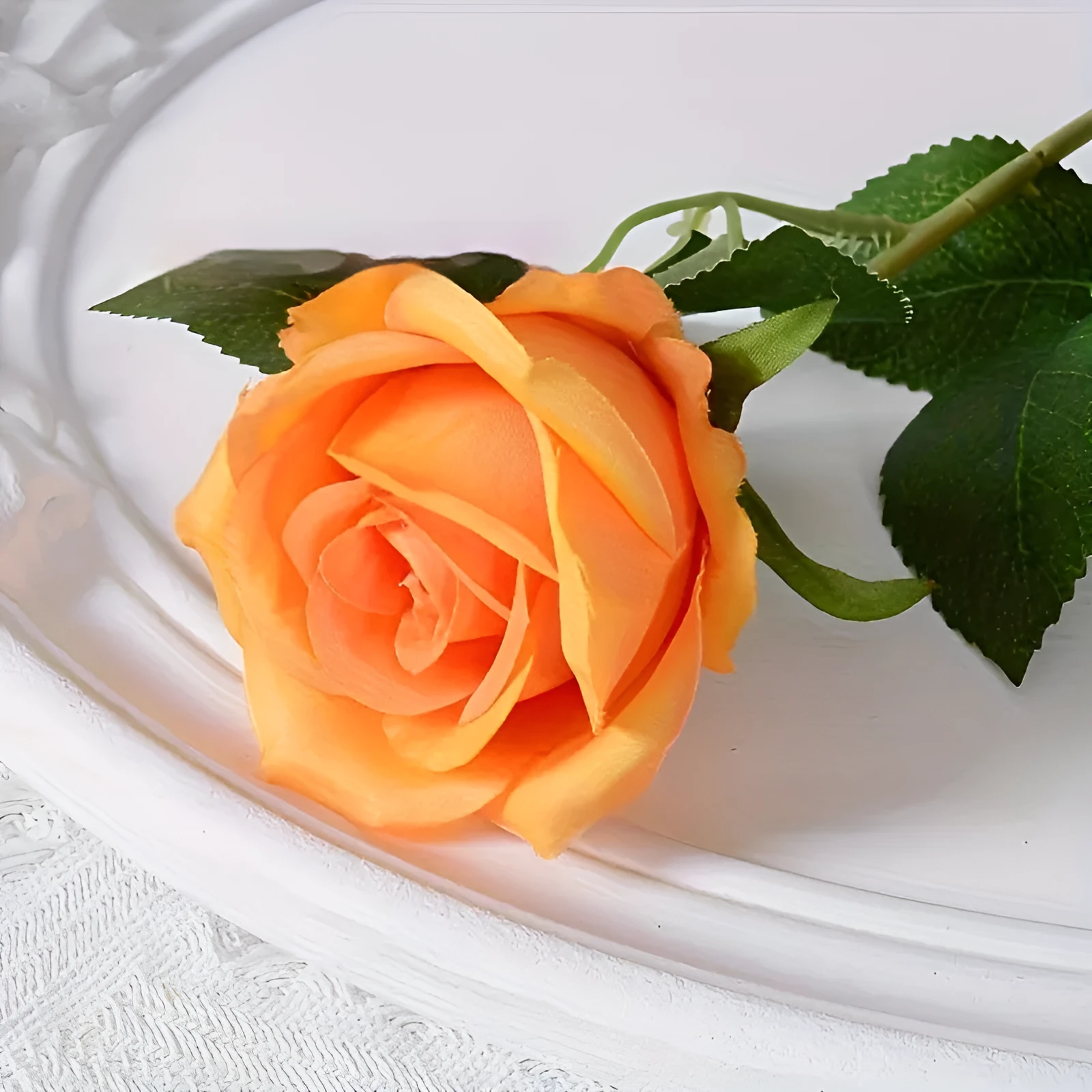 Single stem silk rose artificial flower in various colours for wedding home decor, 15g weight