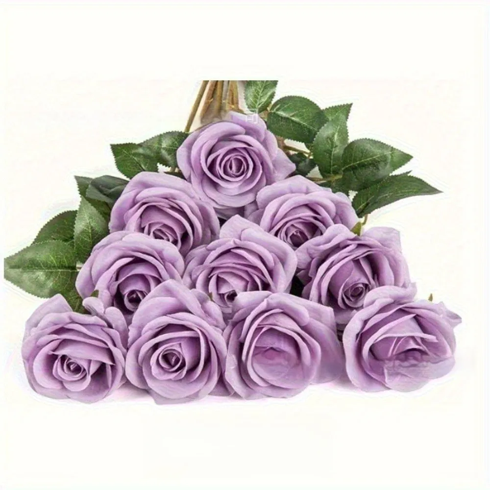Single stem silk rose artificial flower in various colours for wedding home decor, 15g weight
