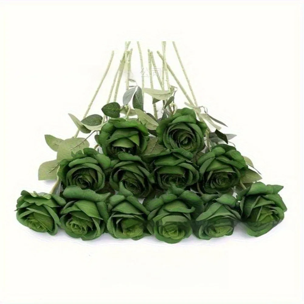 Single stem silk rose artificial flower in various colours for wedding home decor, 15g weight