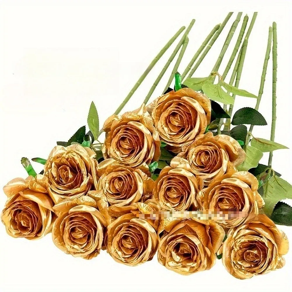 Single stem silk rose artificial flower in various colours for wedding home decor, 15g weight