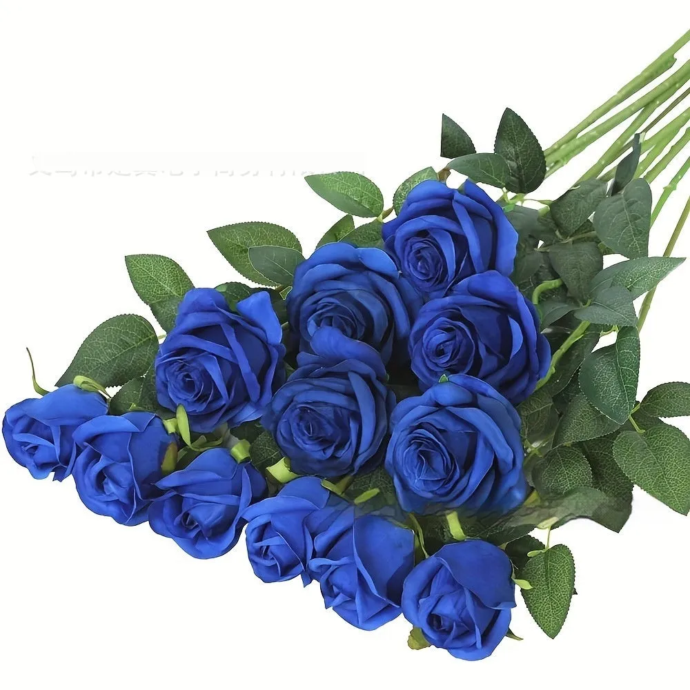 Single stem silk rose artificial flower in various colours for wedding home decor, 15g weight