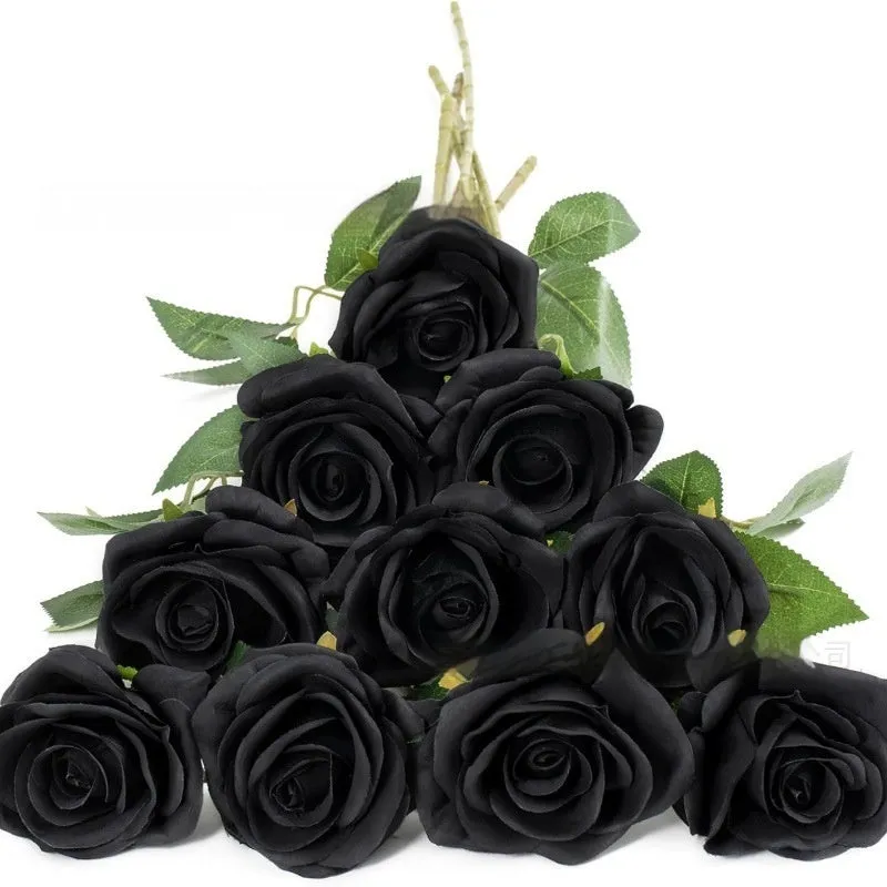 Single stem silk rose artificial flower in various colours for wedding home decor, 15g weight
