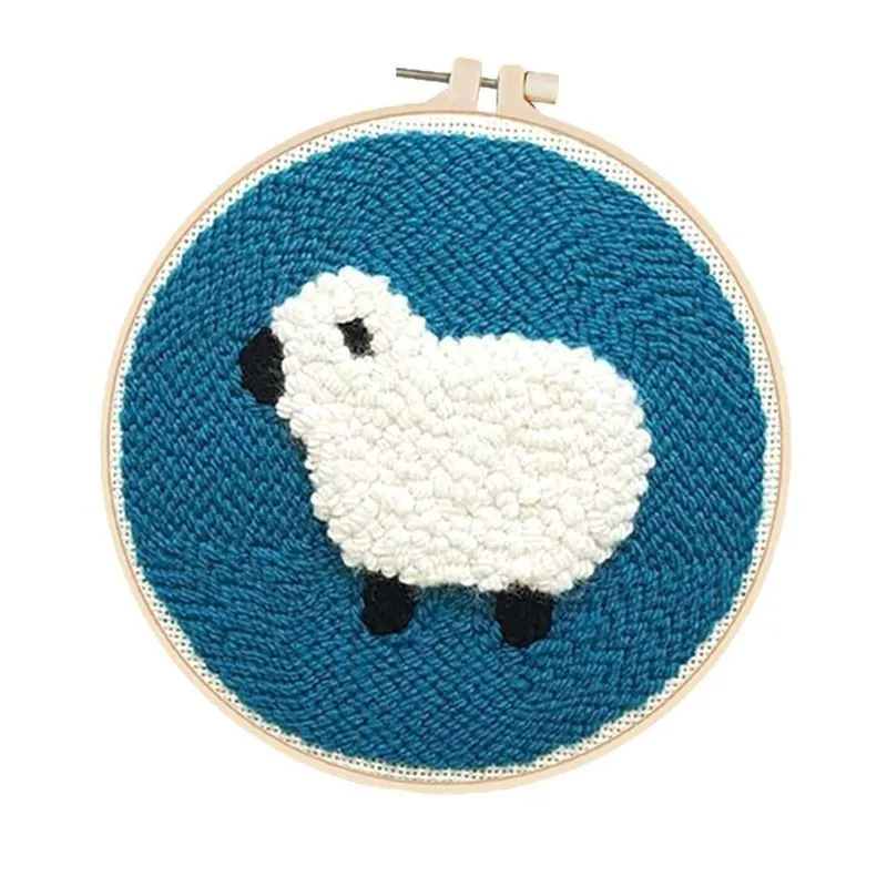 Poke embroidery handmade kit with white fabric and Chinese-style pattern