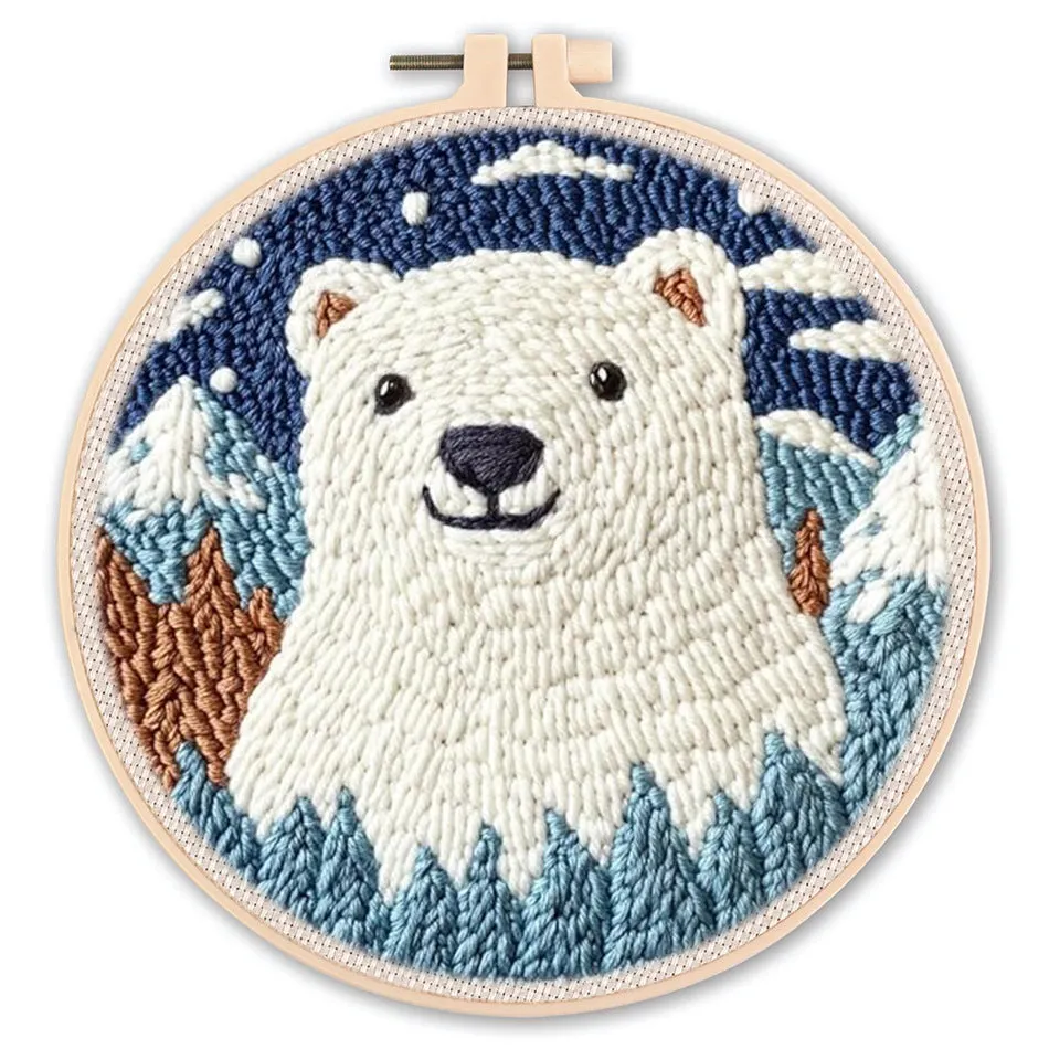 DIY poke embroidery cross stitch material kit 20cm, five colour options for home decoration