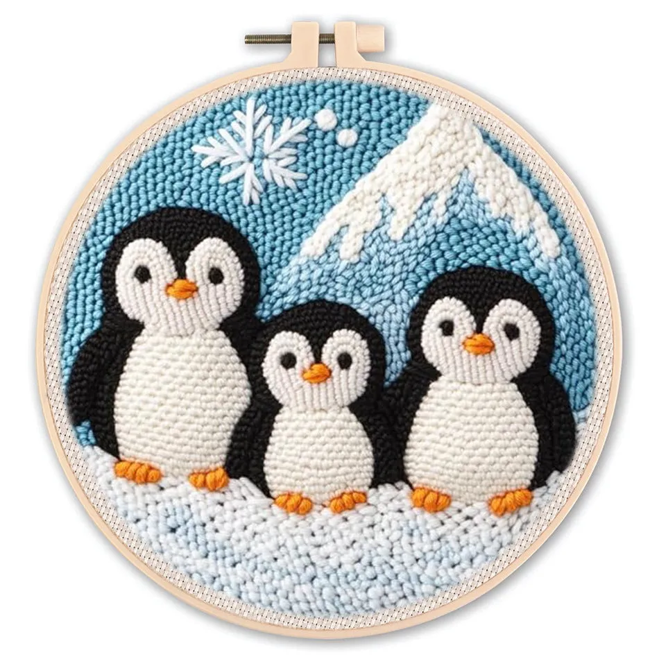 DIY poke embroidery cross stitch material kit 20cm, five colour options for home decoration