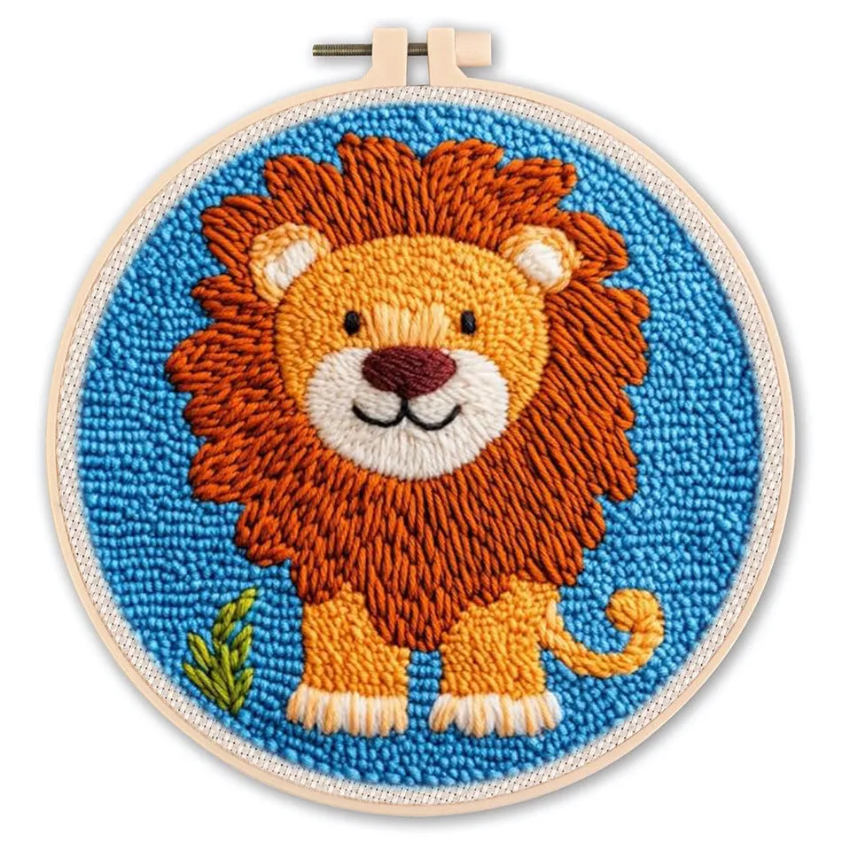 DIY poke embroidery cross stitch material kit 20cm, five colour options for home decoration