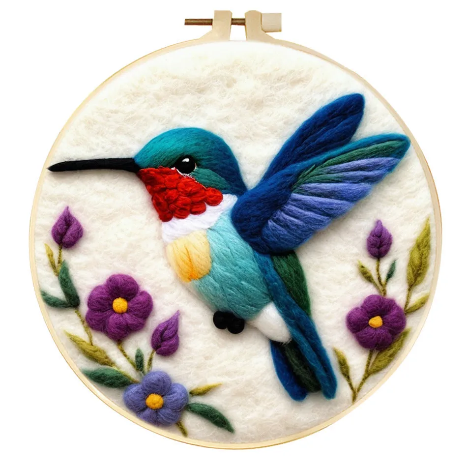 20x20cm square of linen fabric with a printed festive pattern for embroidery