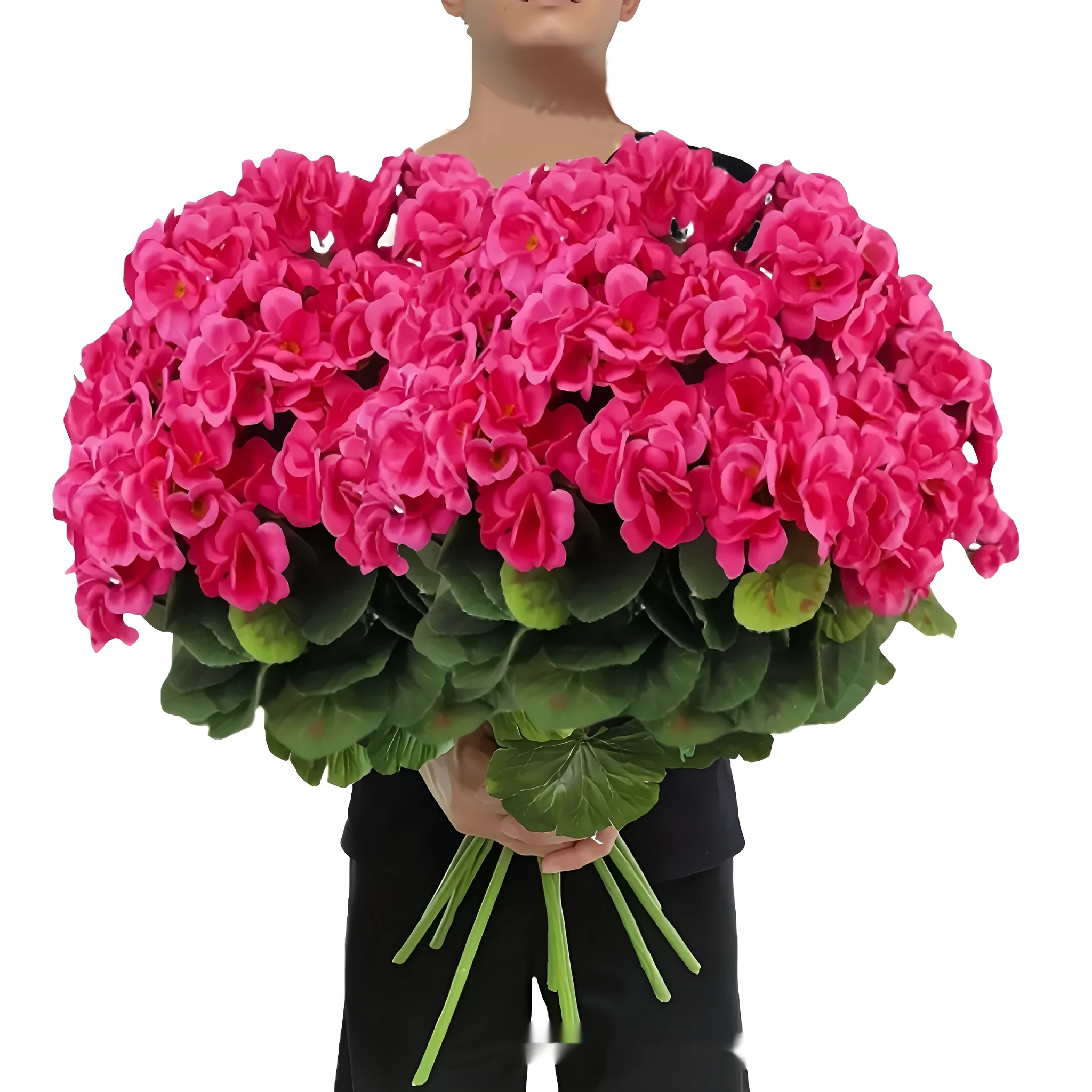 35cm tall red artificial silk crabapple flower with screen printing detail for home decoration
