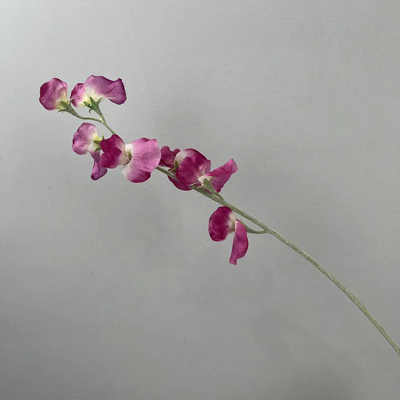63cm purple flocked silk flower fake flower for wedding and home decor on white background