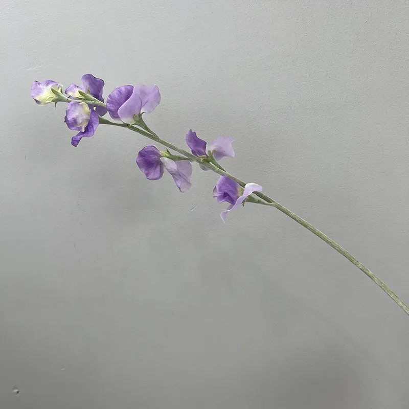63cm purple flocked silk flower fake flower for wedding and home decor on white background
