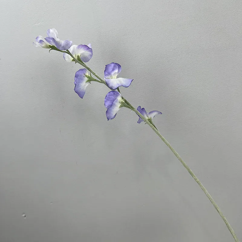 63cm purple flocked silk flower fake flower for wedding and home decor on white background