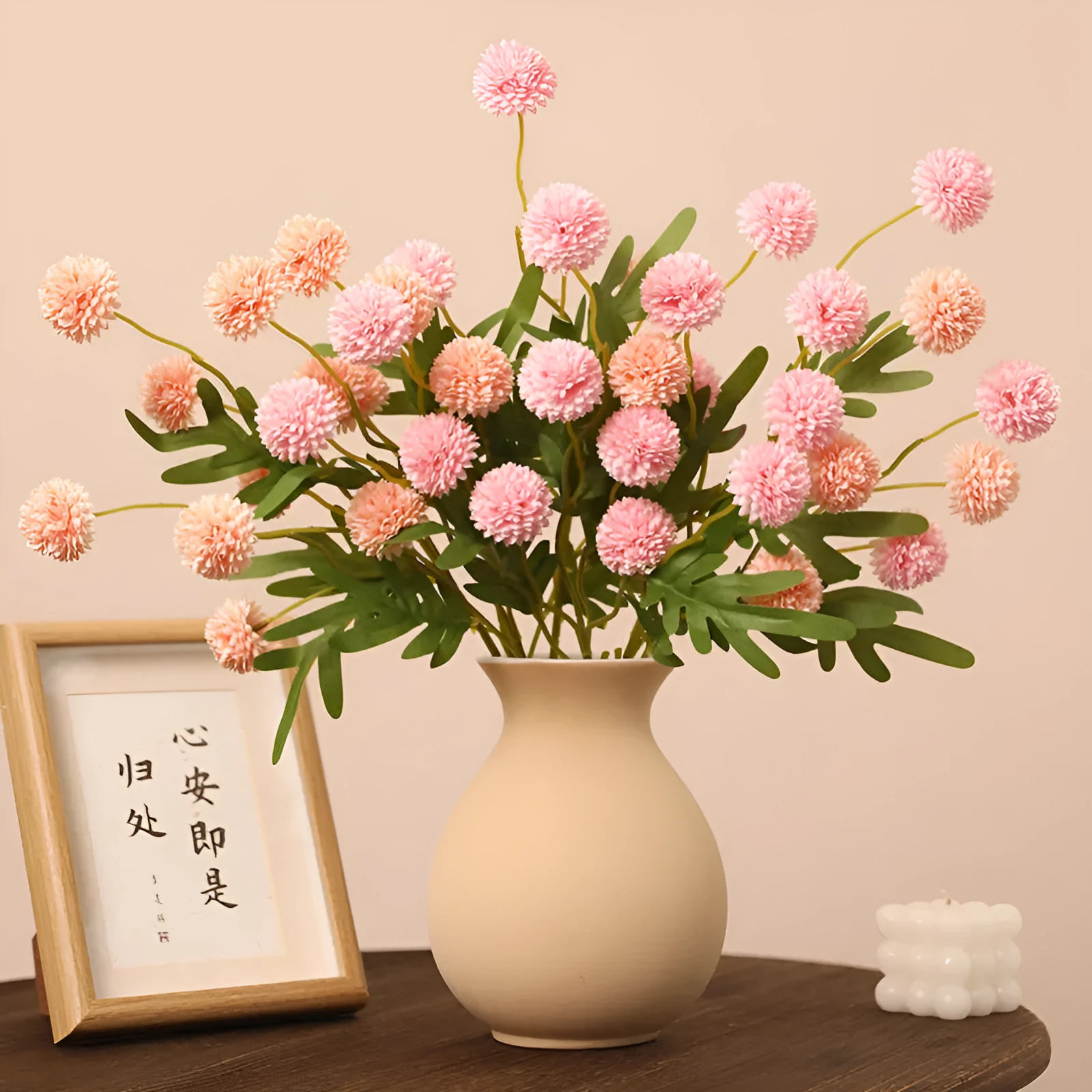 Five-head dandelion chrysanthemum silk flower ornament in multiple colour options