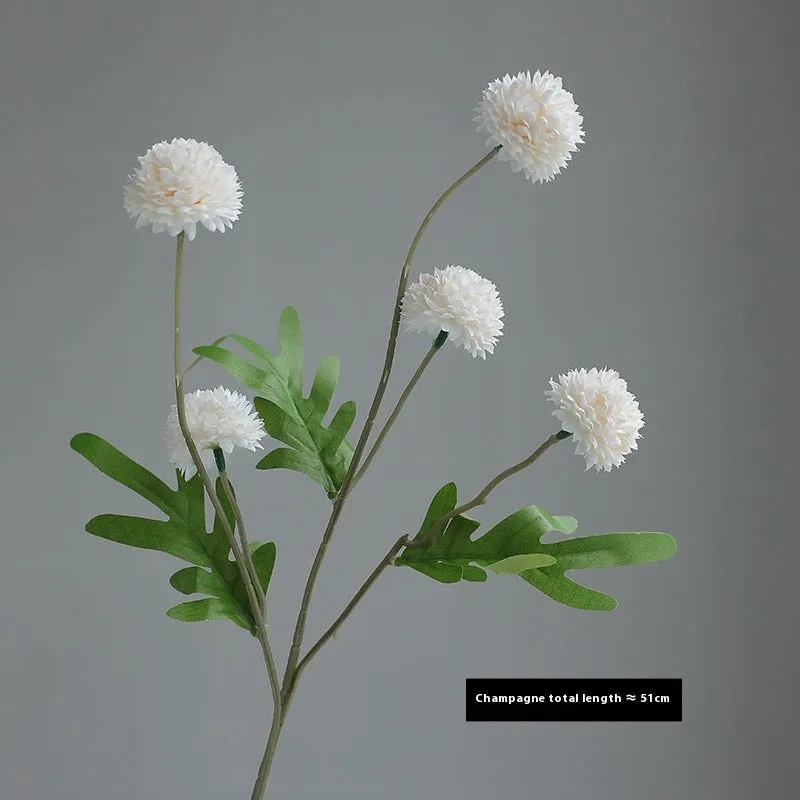 Five-head dandelion chrysanthemum silk flower ornament in multiple colour options