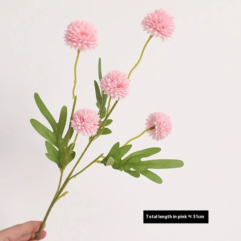 Five-head dandelion chrysanthemum silk flower ornament in multiple colour options