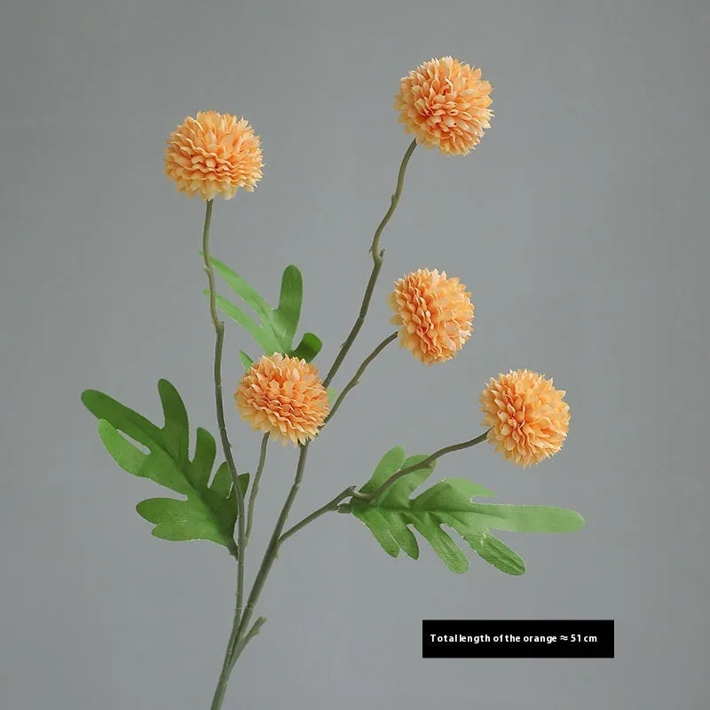 Five-head dandelion chrysanthemum silk flower ornament in multiple colour options