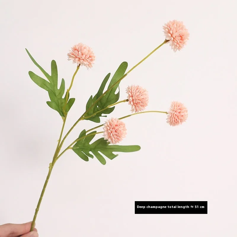 Five-head dandelion chrysanthemum silk flower ornament in multiple colour options