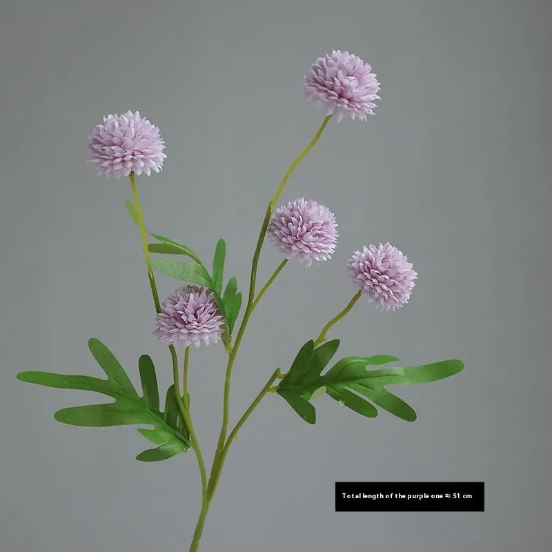 Five-head dandelion chrysanthemum silk flower ornament in multiple colour options