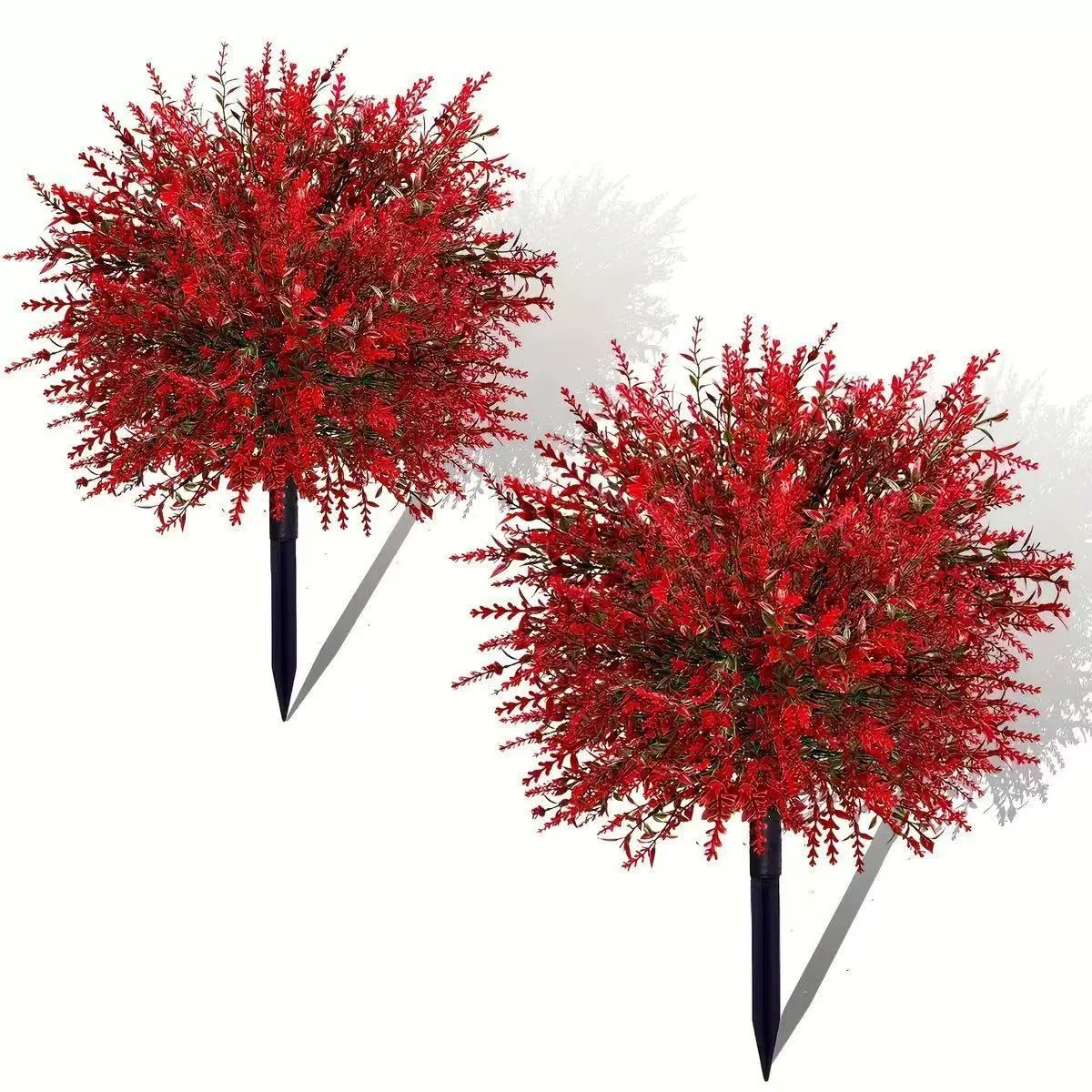 Plastic lavender stake decoration for garden outdoor court, available in red, white, and purple colours.