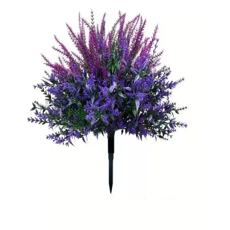 Plastic lavender stake decoration for garden outdoor court, available in red, white, and purple colours.