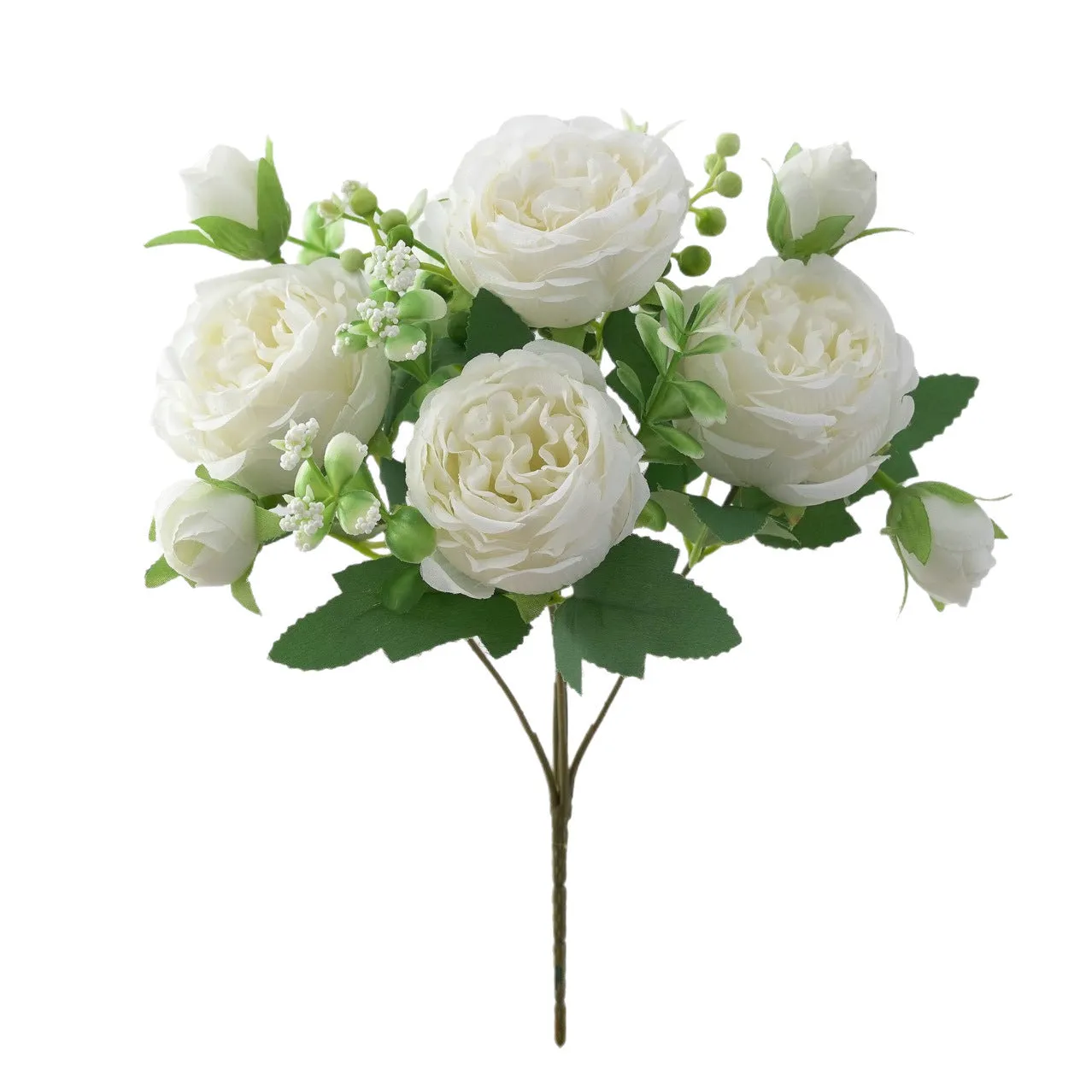Fake rose bouquet wedding decoration artificial silk flowers pink beige champagne light blue rose red light pink light green pink heart plastic stems moulding process
