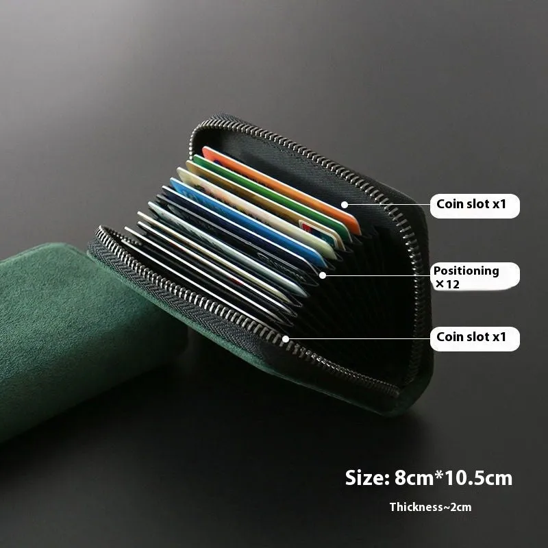 Men's anti-degaussing PU card holder in gray with 11 card positions, urban simplicity style