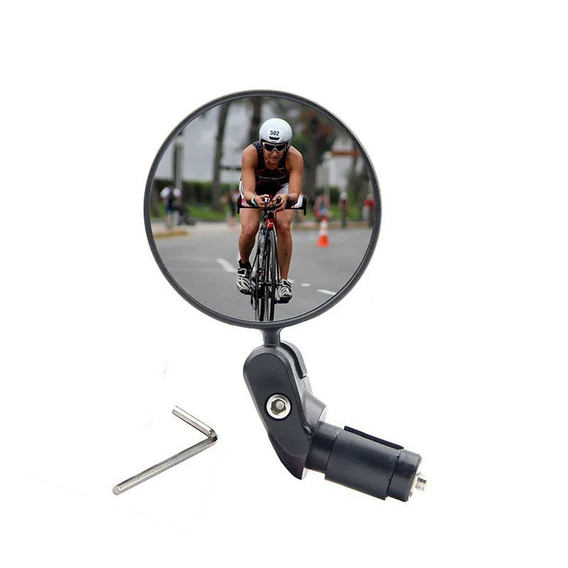 Foldable convex ABS bicycle rearview mirror for mountain and highway cycling safety