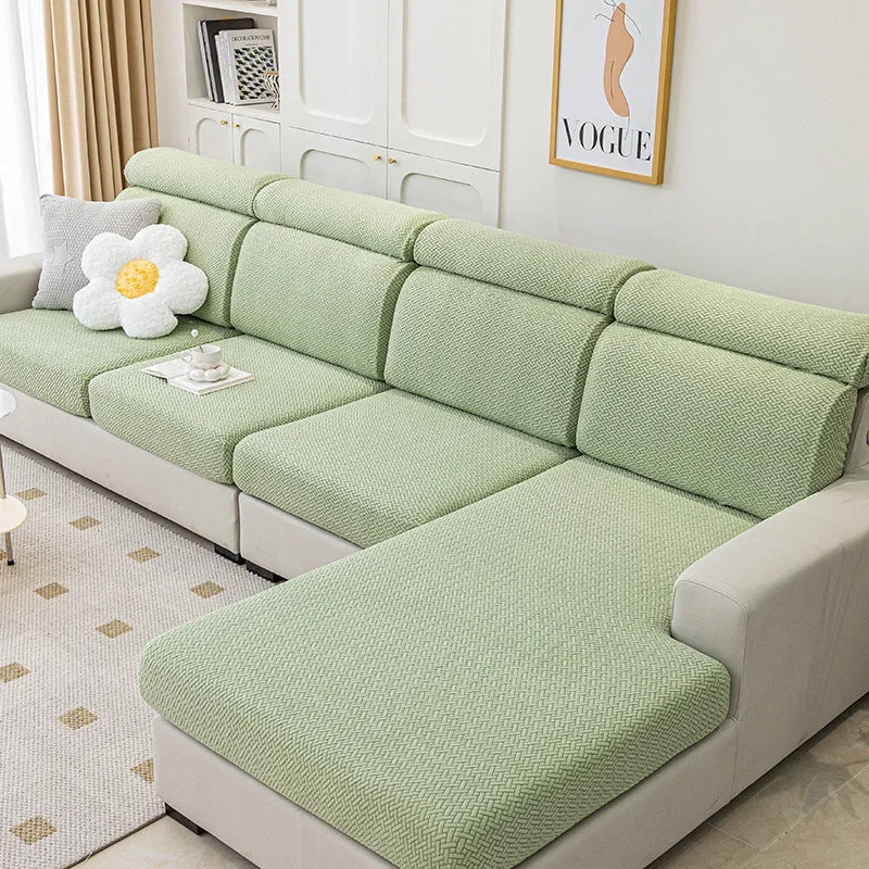 Home fashion polyester stretch sofa cover in fruit green colour for backer cushion furniture protection