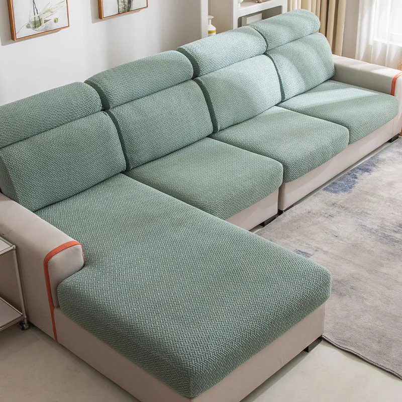 Home fashion polyester stretch sofa cover in fruit green colour for backer cushion furniture protection