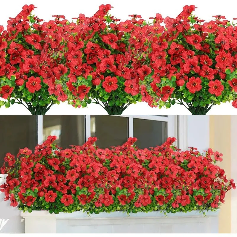 Artificial purple plastic eucalyptus-style flower fake stem for wedding home porch decoration