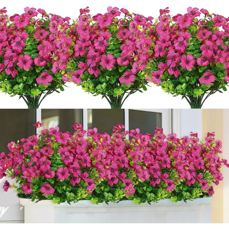 Artificial purple plastic eucalyptus-style flower fake stem for wedding home porch decoration