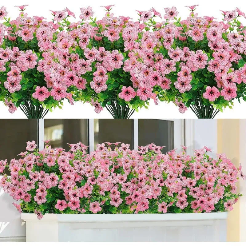Artificial purple plastic eucalyptus-style flower fake stem for wedding home porch decoration
