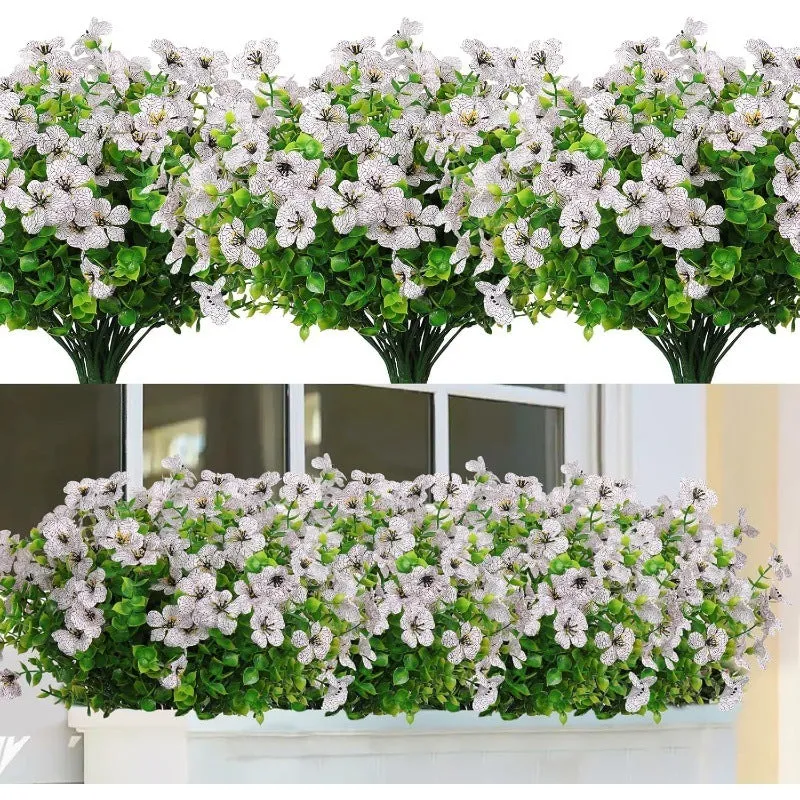 Artificial purple plastic eucalyptus-style flower fake stem for wedding home porch decoration