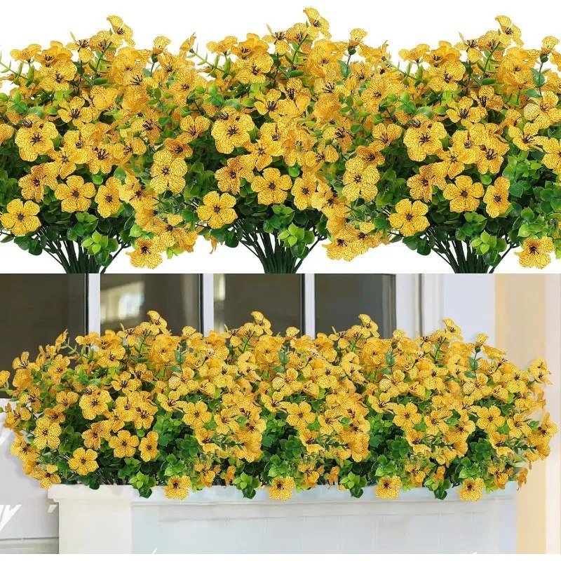 Artificial purple plastic eucalyptus-style flower fake stem for wedding home porch decoration