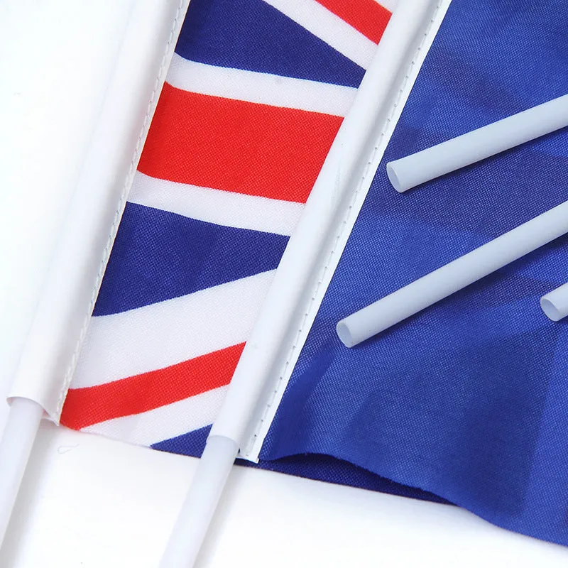 UK Hand Signal Flag No 8 in polyester, 14x21cm, with 30cm plastic flagpole for outdoor use