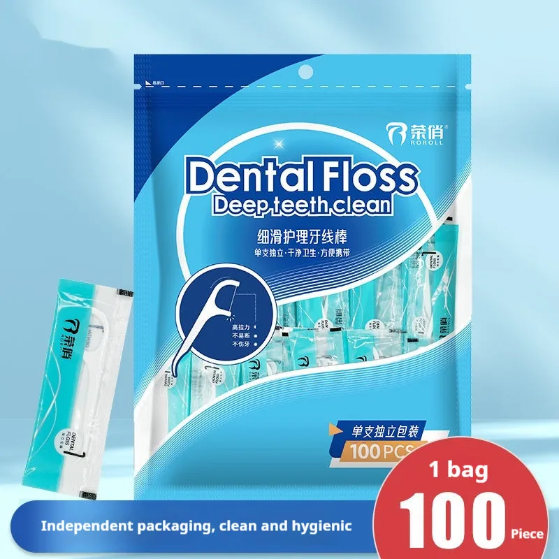 Independent packaging disposable floss in plastic bag with 180x238mm dimensions