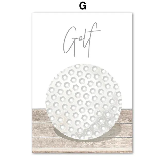 Cartoon ball sports canvas poster with football basketball baseball for children bedroom wall decor