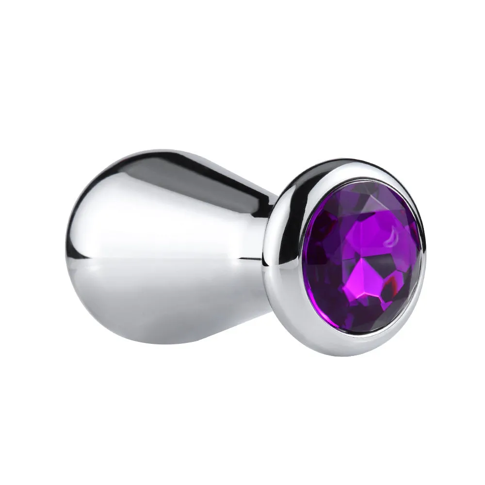 Silver aluminium alloy bulb shaped butt plug on surface