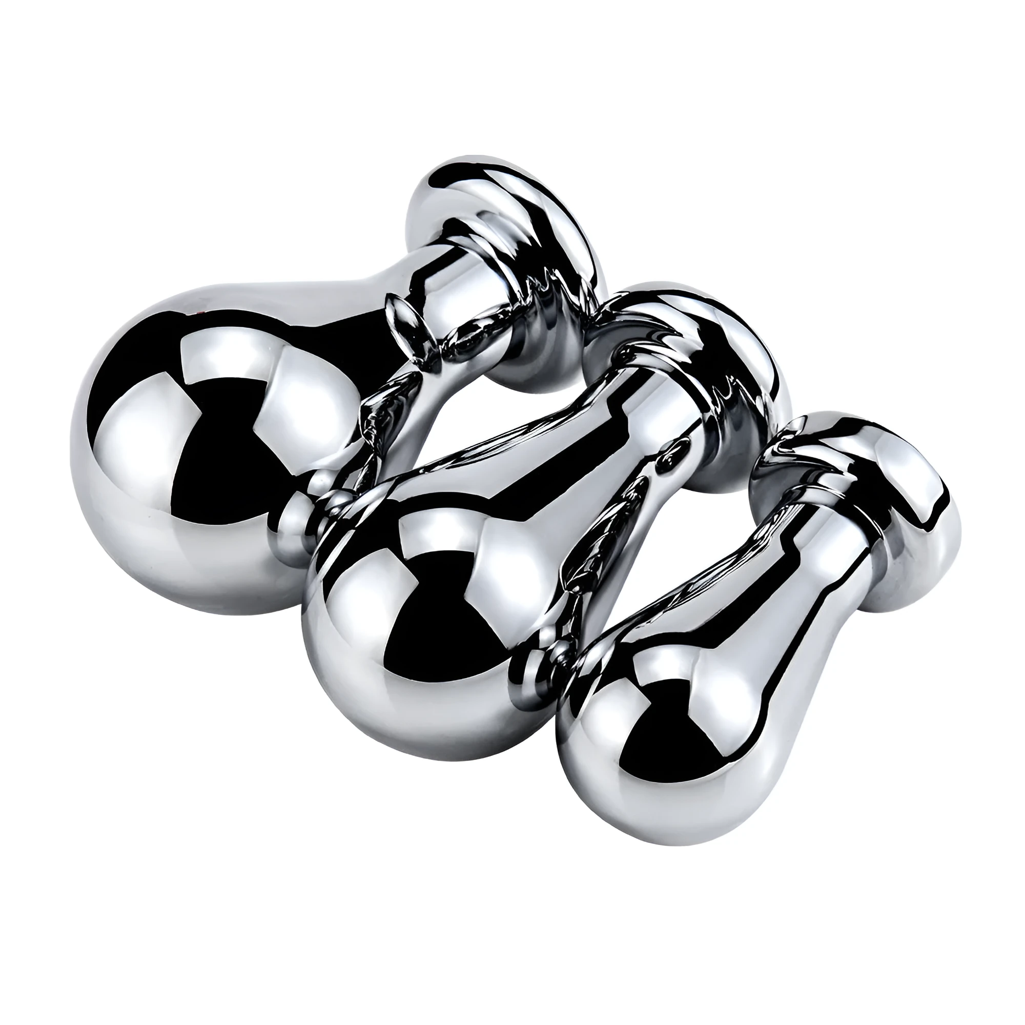 Silver aluminium alloy bulb shaped butt plug on surface