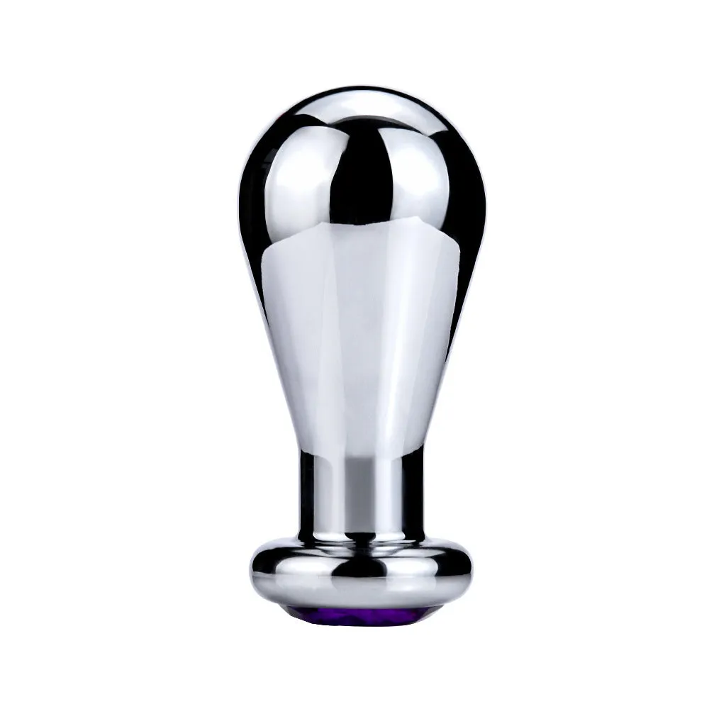 Silver aluminium alloy bulb shaped butt plug on surface