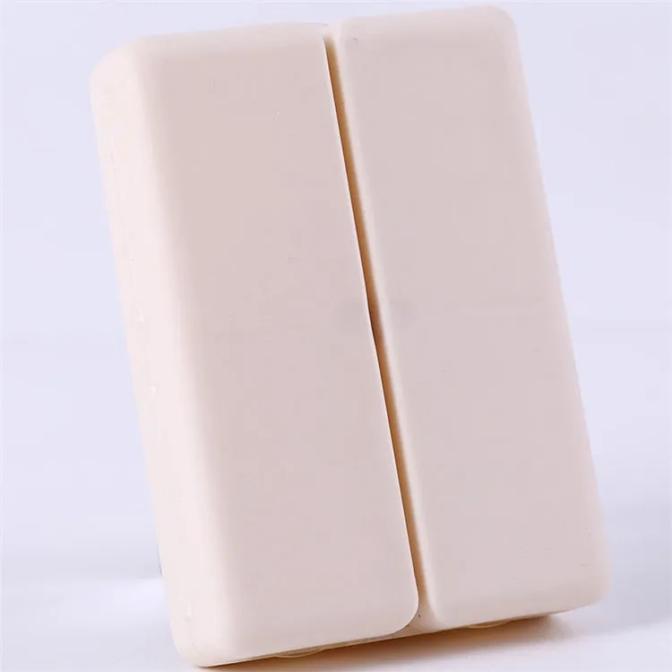 Four-color magnet 7-grid pill box in solid blue colour showing foldable covered design with seven compartments