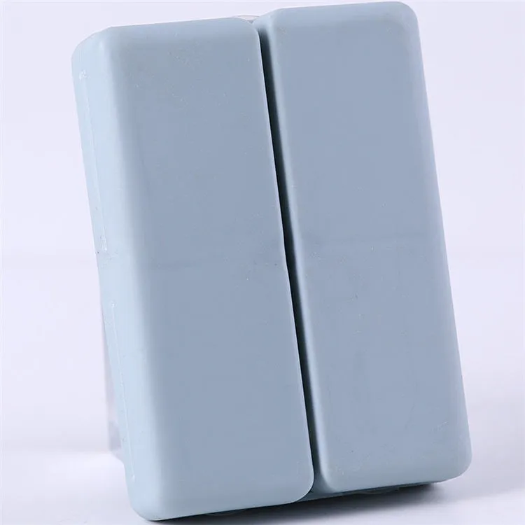 Four-color magnet 7-grid pill box in solid blue colour showing foldable covered design with seven compartments