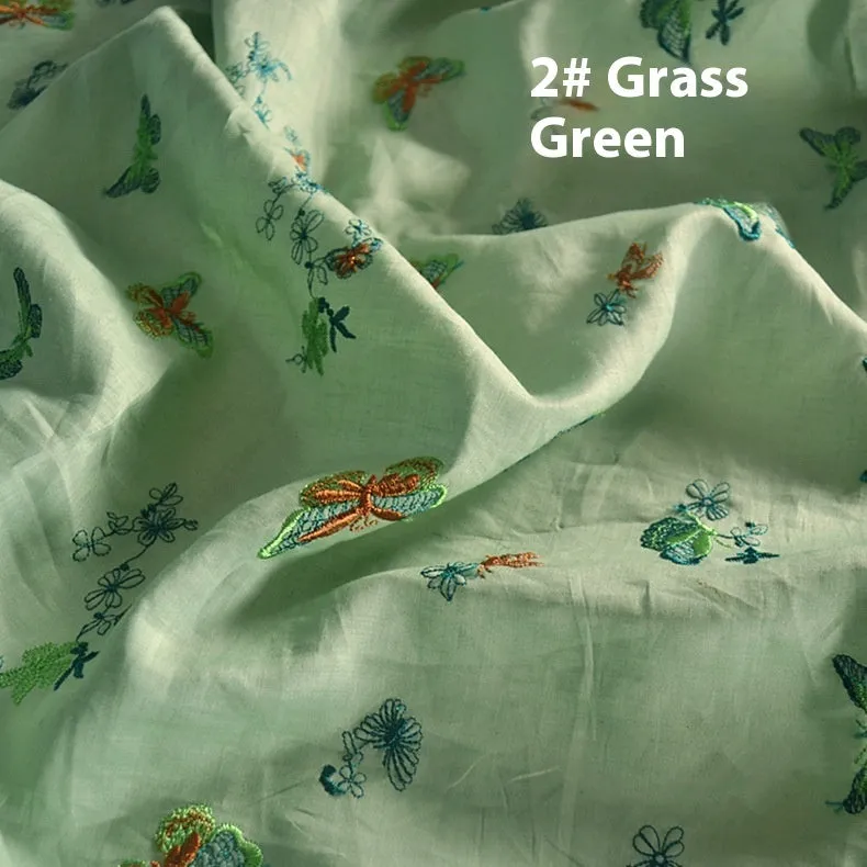 A piece of pure ramie fabric in a choice of beige, grass green, or dark green, shown with a ruler indicating its 140cm width.