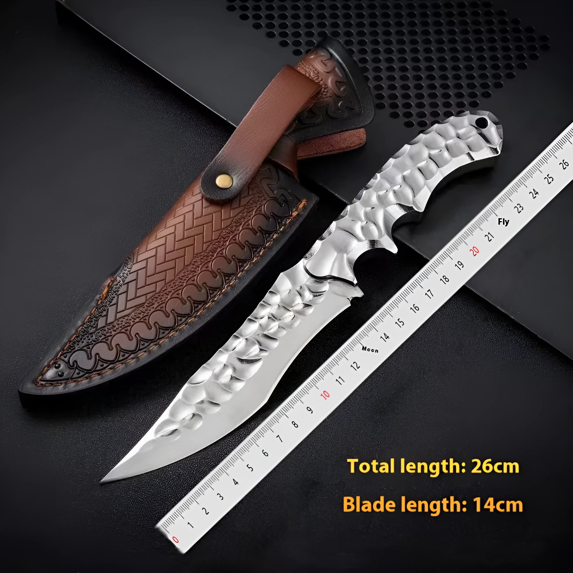 Cold Ice survival knife with 5CR13 steel blade 140mm and one-piece keel handle