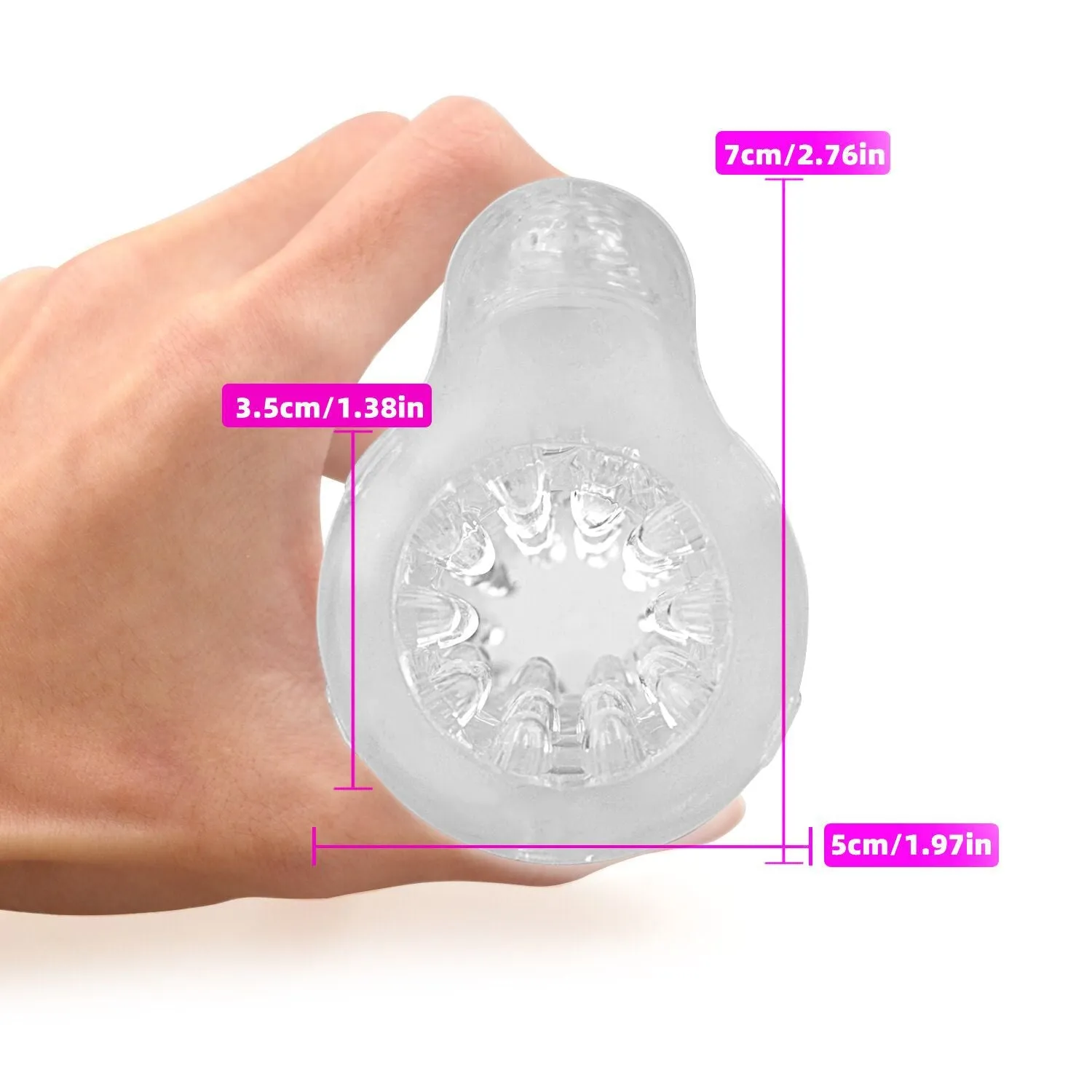 Transparent TPE airplane bottle male penis exerciser with seven stage options