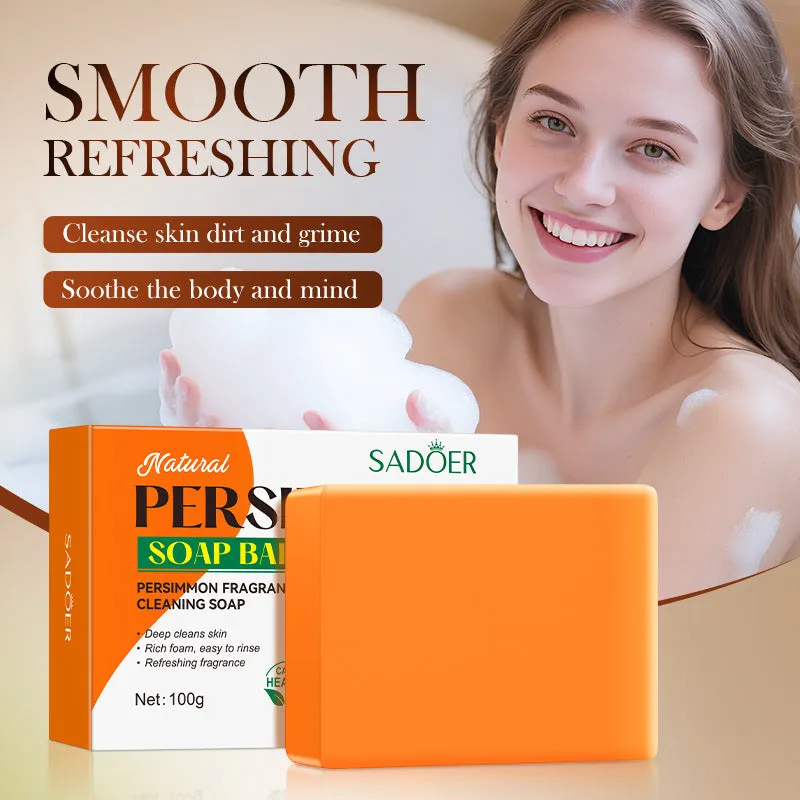 Universal Persimmon Fragrance Cleaning Soap 100g bar on neutral background