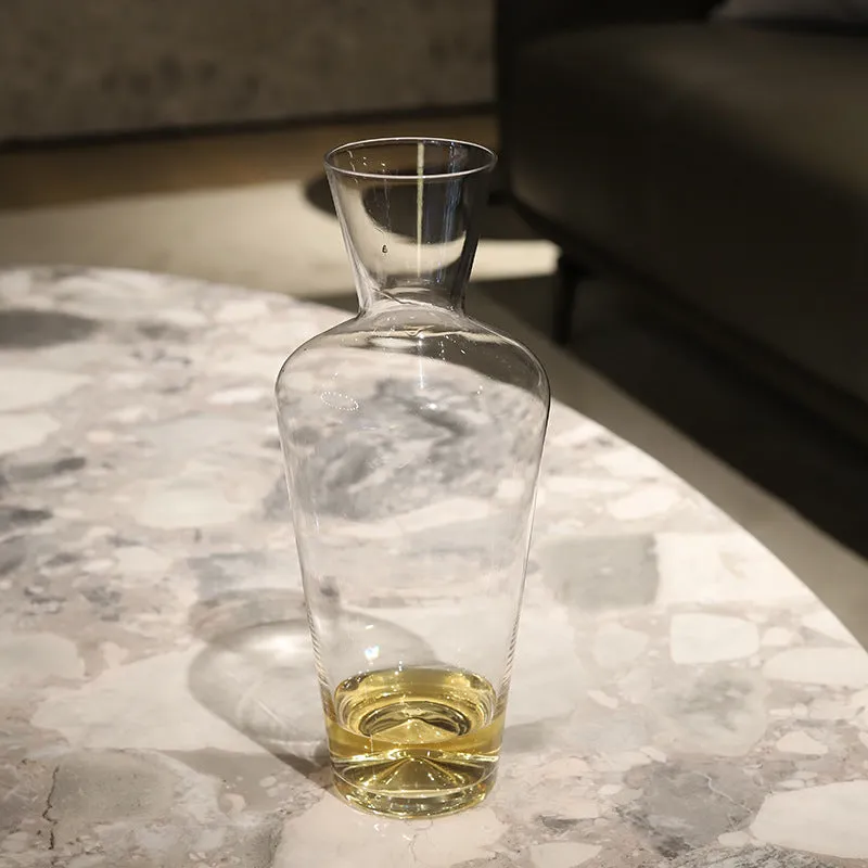 Household crystal glass wine decanter with liquor divider, 1450ml capacity, modern simple style, solid colour
