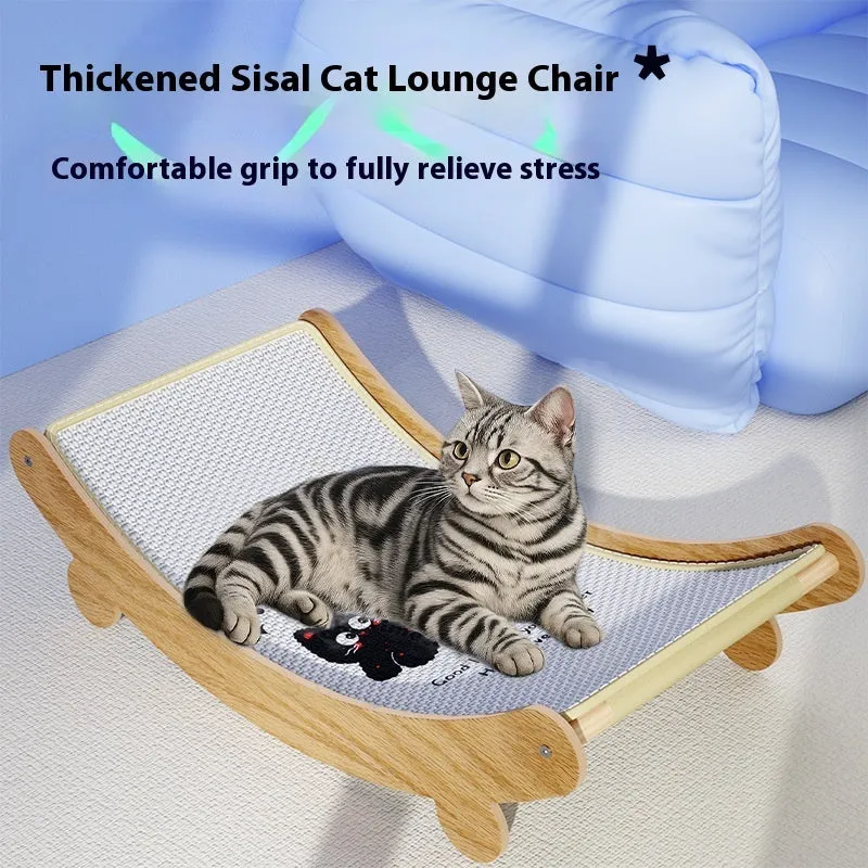 U-shaped sisal cat scratch board nest in wear-resistant non-chip recliner design for indoor cats