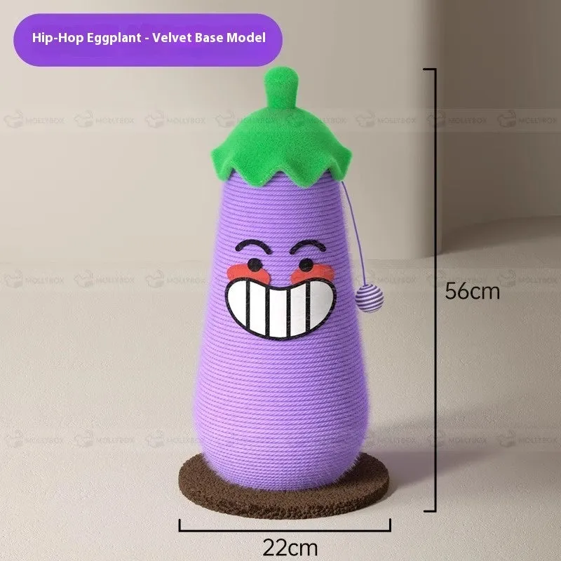 Hip hop eggplant cloth wrapper style cat scratch board with wooden base for sofa protection