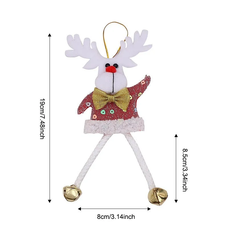 Christmas decorative pendant set showing old man, snowman, elk and bear designs for window display